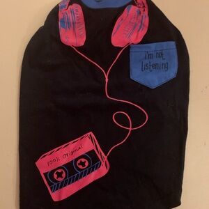 Top Paw Black Dog Shirt with Pink Design